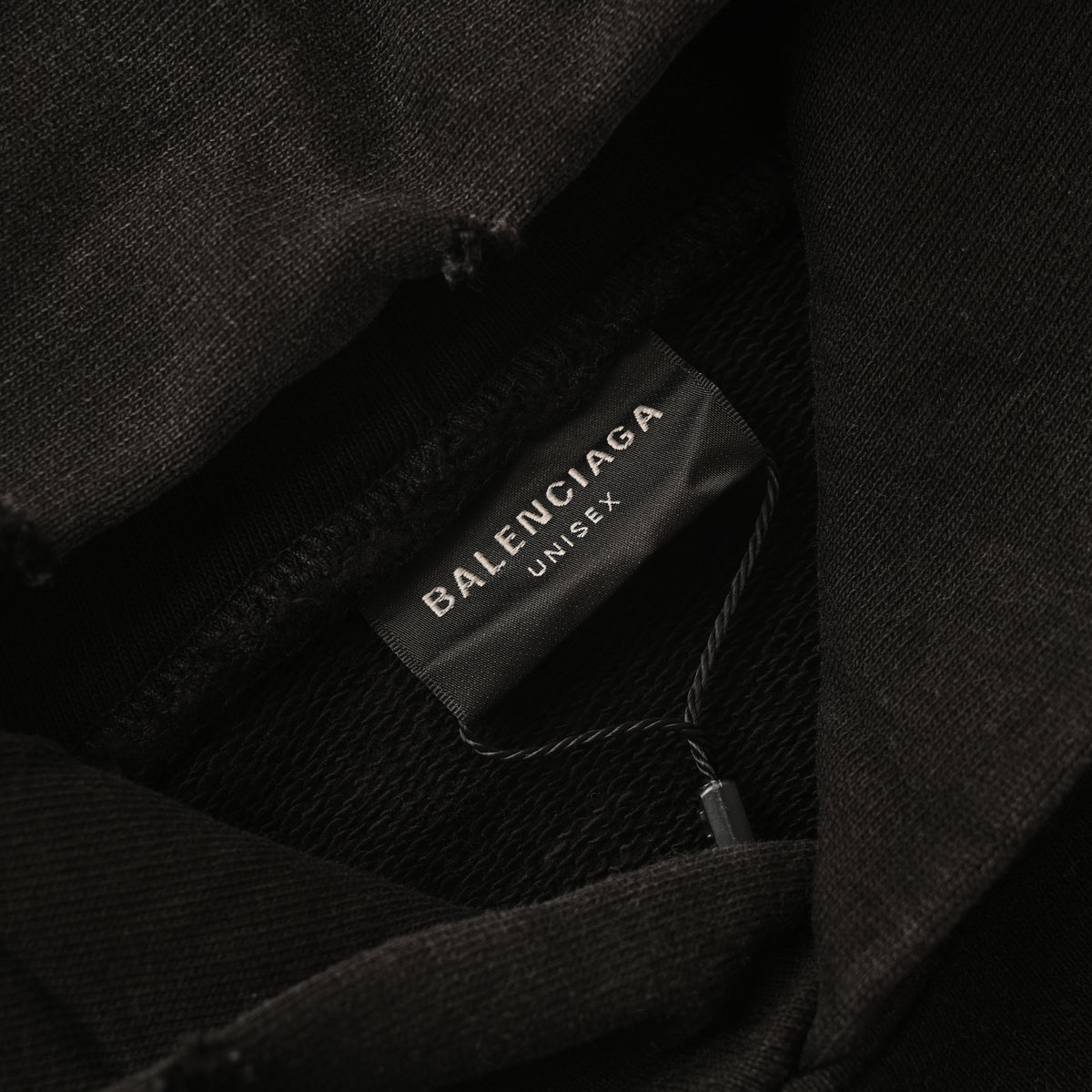 BALENCIAGA Washed Distressed Masking Tape Print Hoodie