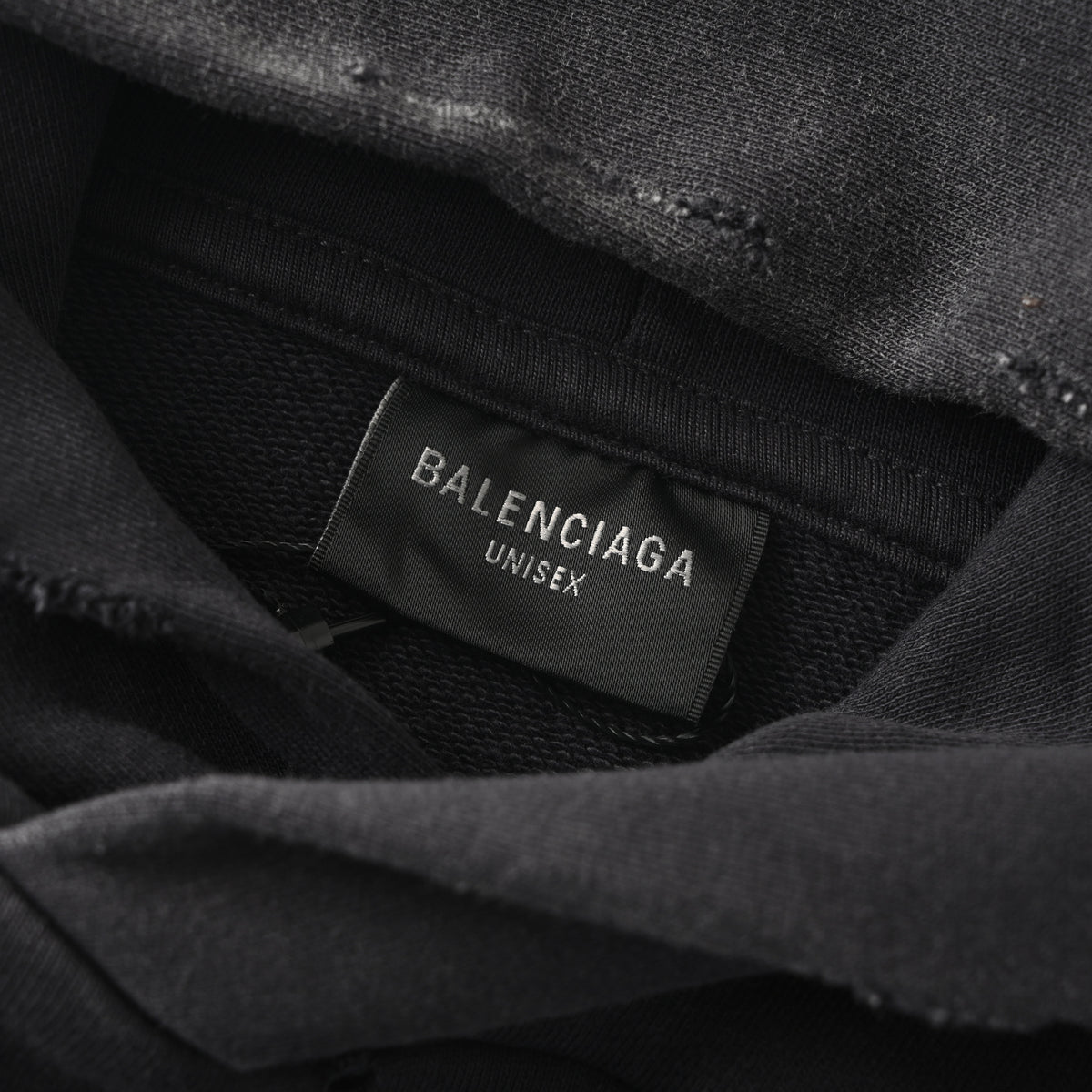 BALENCIAGA Distressed Liquid-Effect Graphic Print Hoodie