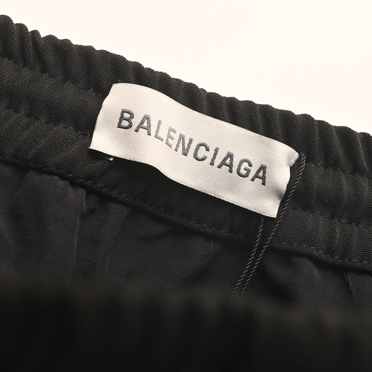 Balenciaga BLCG Slogan Embroidered Black Wool-Blend Trousers