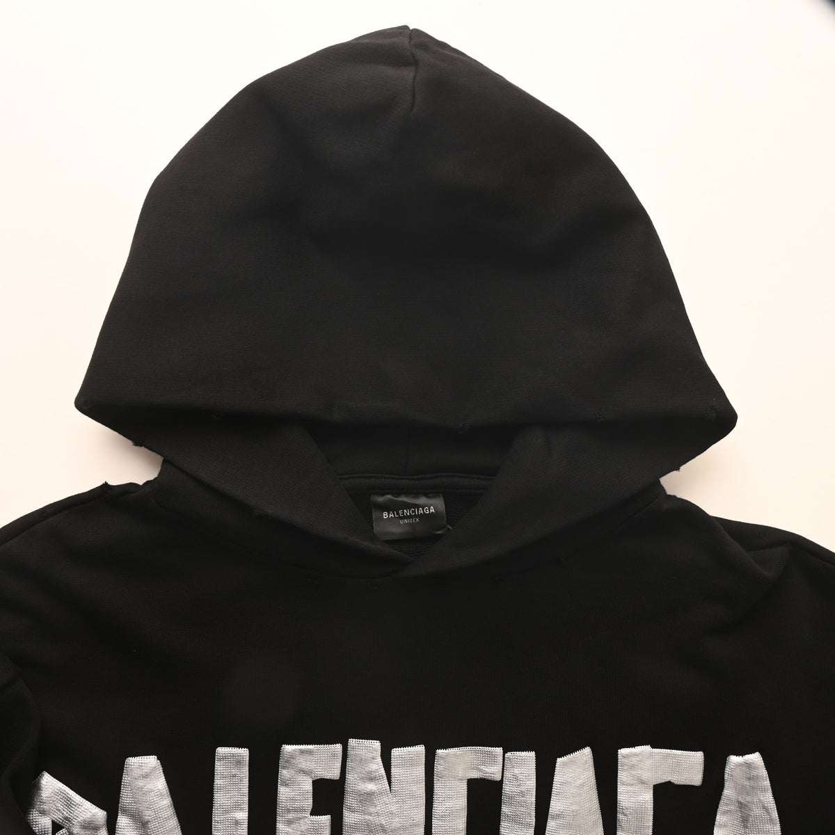 Balenciaga BLCG Washed Tape Lettering Unisex Hoodie