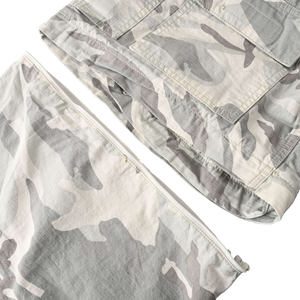 Unisex Camo Patchwork Denim Cargo Pants - Relaxed Fit