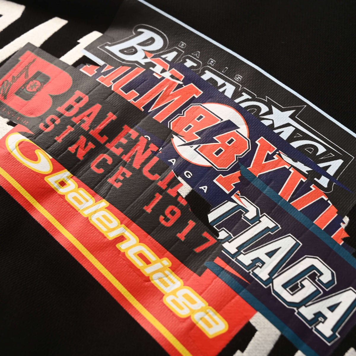 BALENCIAGA Bumper Stickers Layered Logo Hoodie