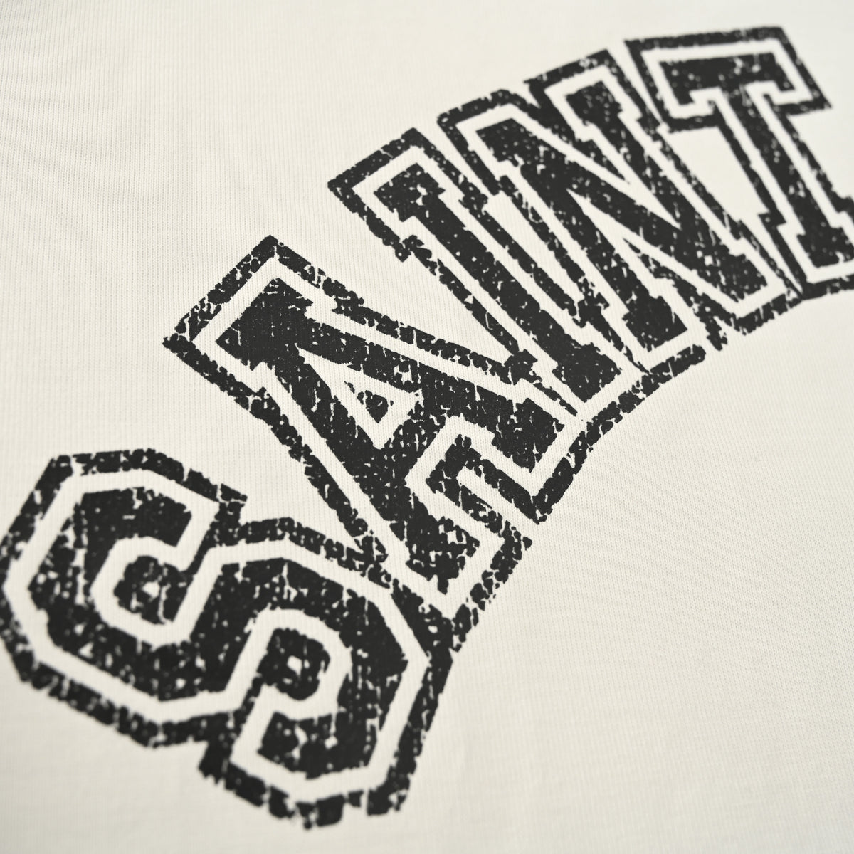 BALENCIAGA Cracked Lettering Print Short Sleeve T-Shirt