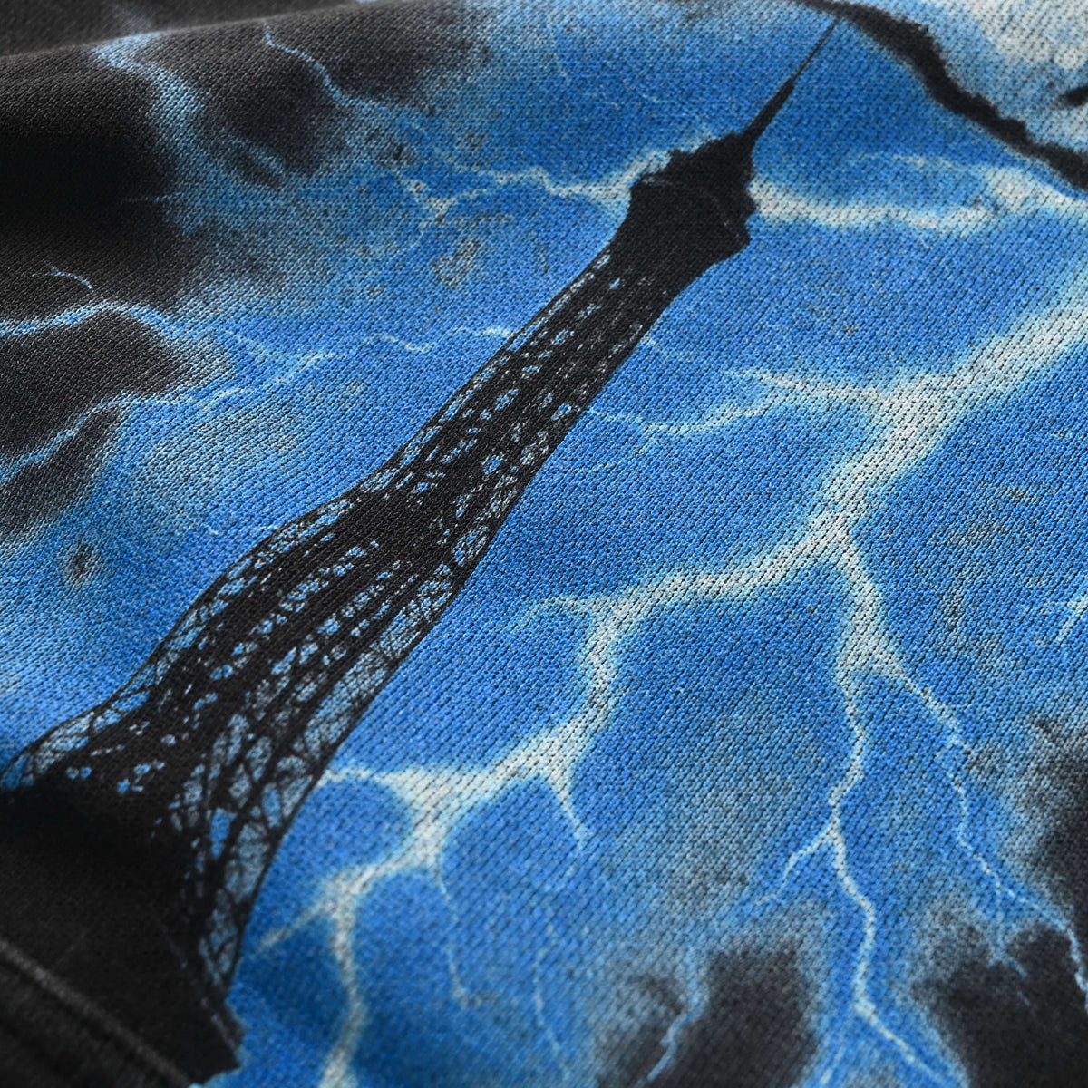 BALENCIAGA Blue Lightning Lettering Hoodie