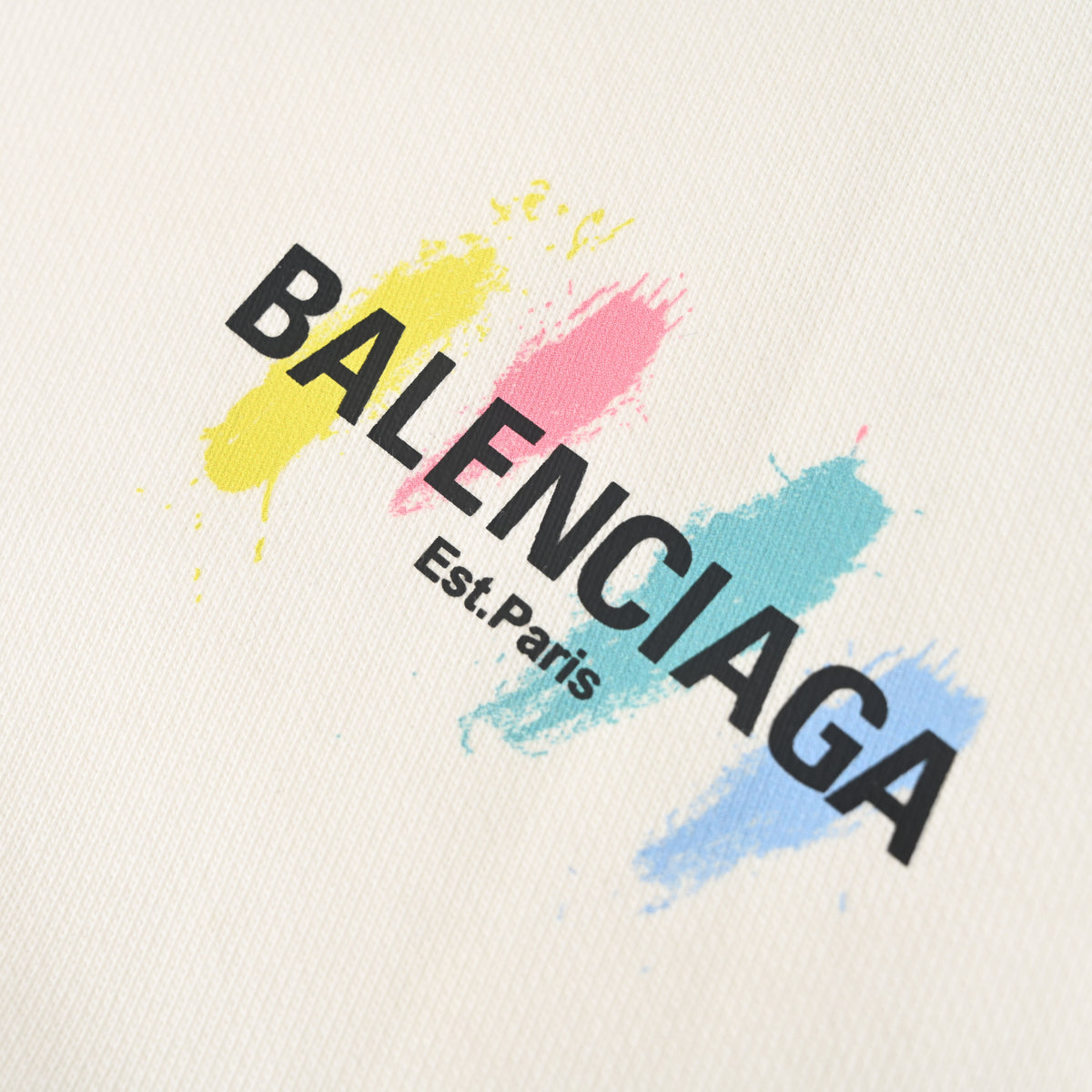 Balenciaga Paint-Splash Logo Oversized Crewneck Sweatshirt