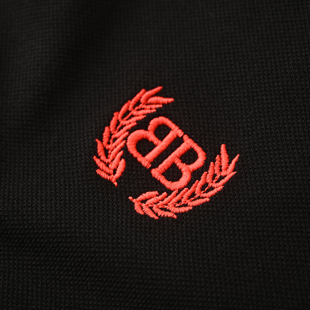 BALENCIAGA Red Wheat Embroidered Short Sleeve Polo Shirt