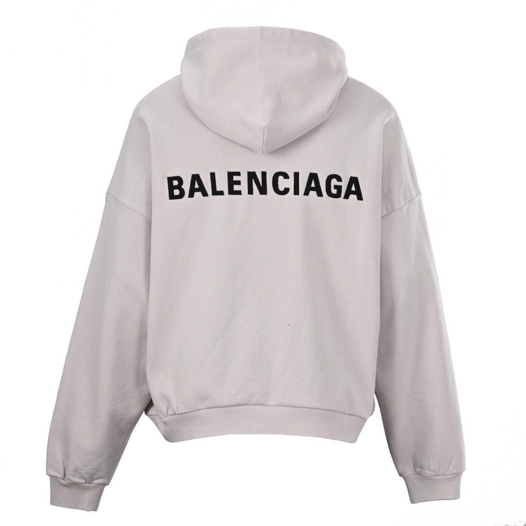 BALENCIAGA V-Neck Embroidered Lettering Hoodie