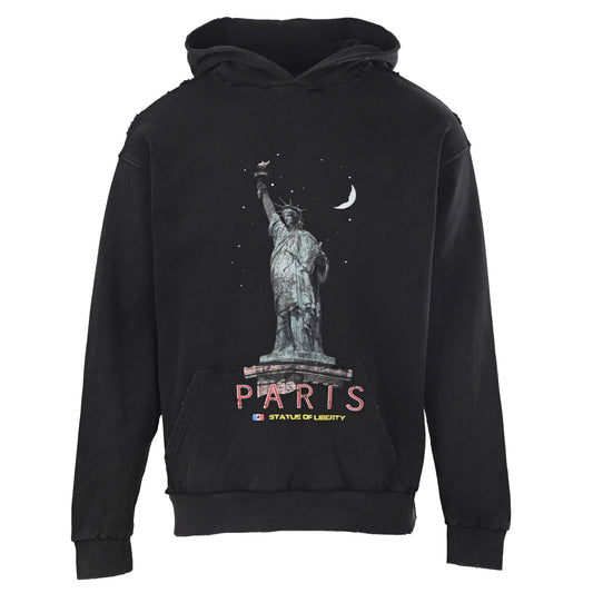 Balenciaga BLCG Washed Statue of Liberty Graphic Hoodie