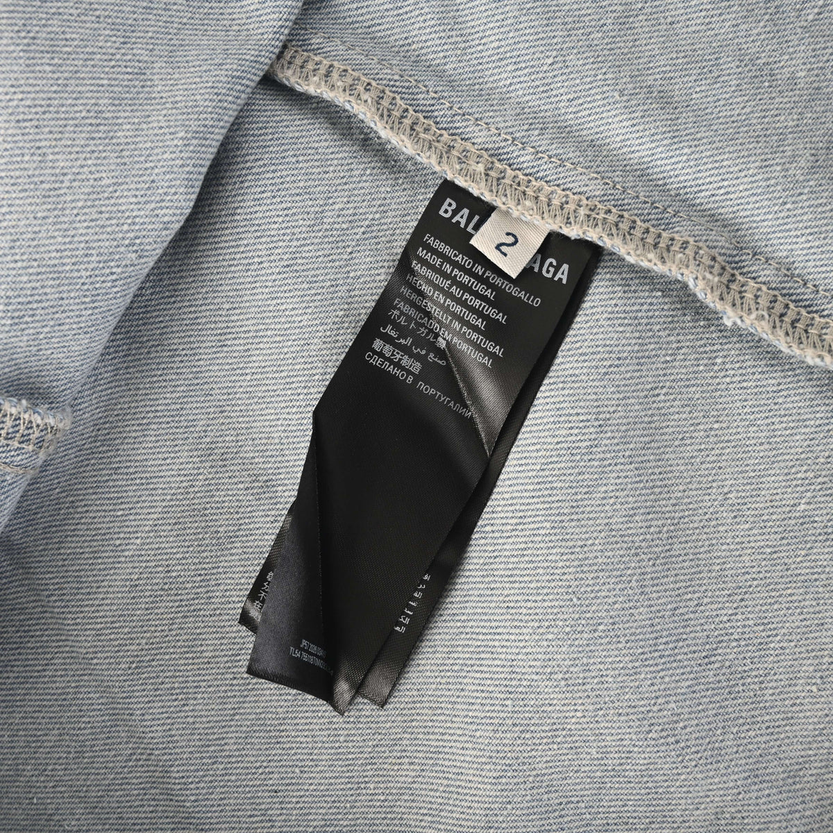 BALENCIAGA Light Blue Washed Denim Long Sleeve Shirt