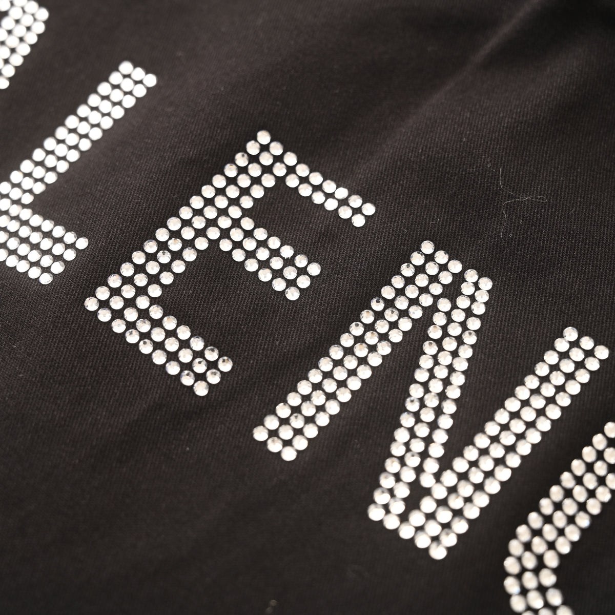 BALENCIAGA Back Rhinestone Lettering Long Sleeve Shirt