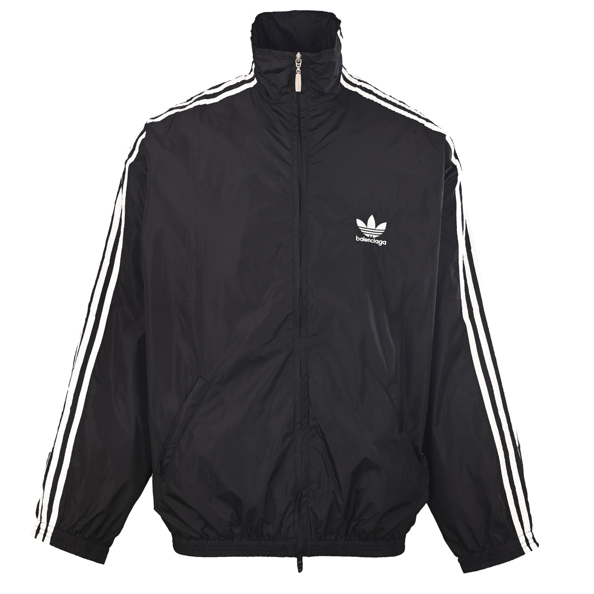 BALENCIAGA x adidas Trefoil Black & White Shoulder-Panel Jacket