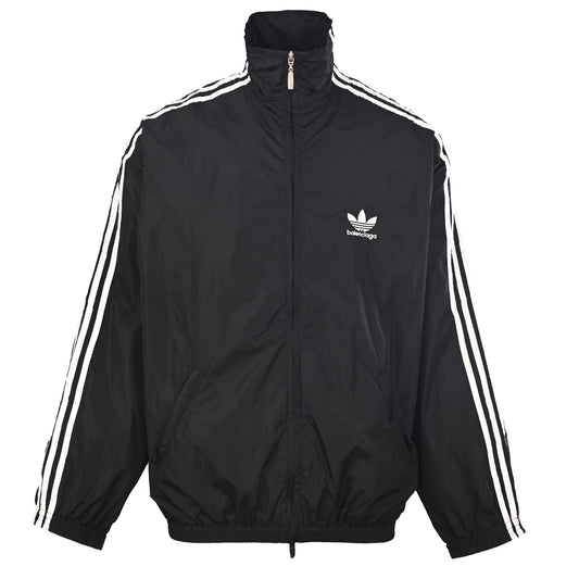 BALENCIAGA x adidas Trefoil Black & White Shoulder-Panel Jacket