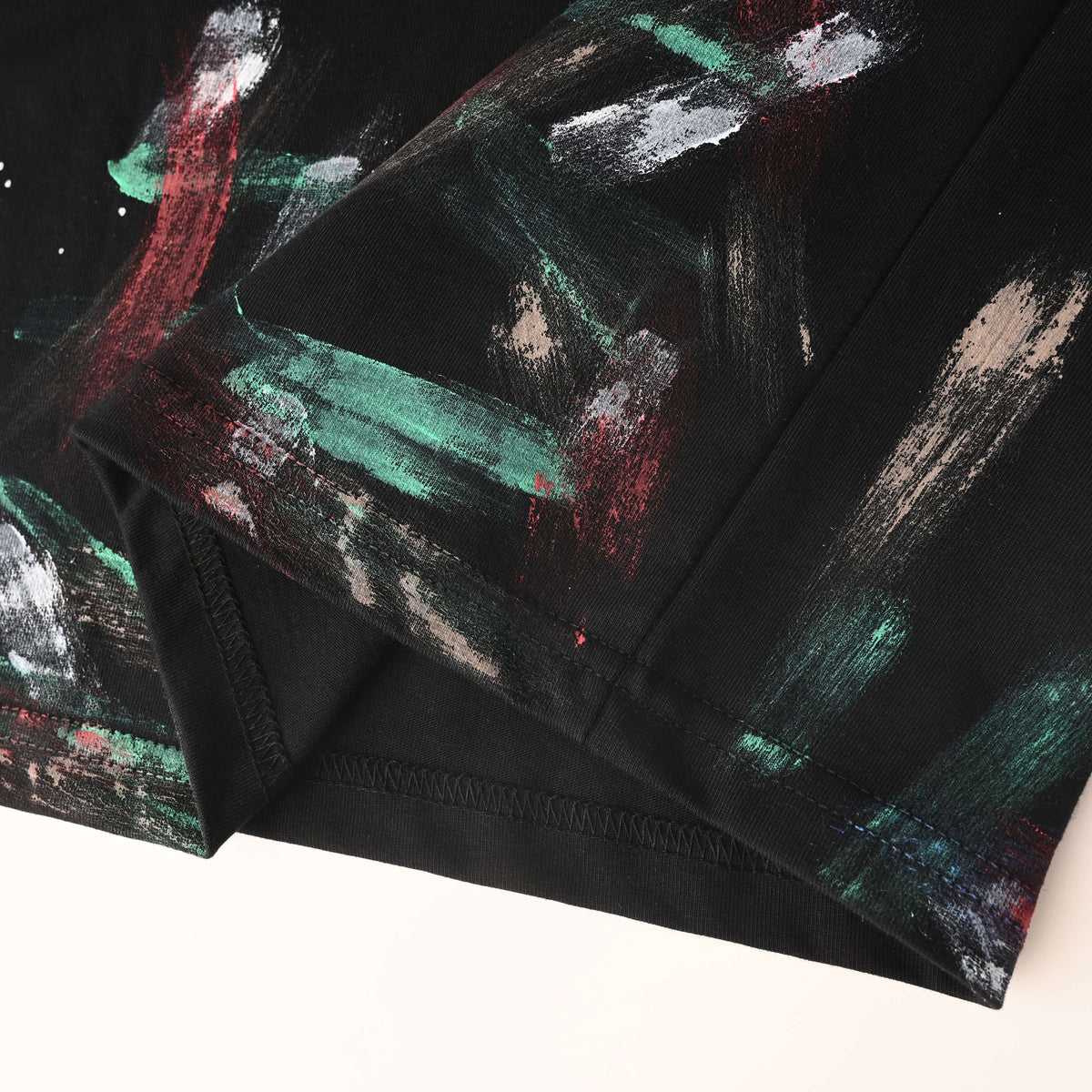 BALENCIAGA Ring Embroidered Graffiti Paint-Splatter Crew Neck T-Shirt