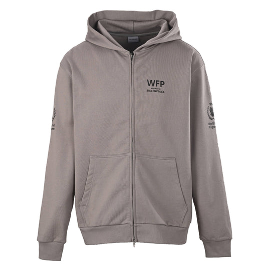 Balenciaga BLCG WFP Graphic Zip-Up Cotton Hoodie