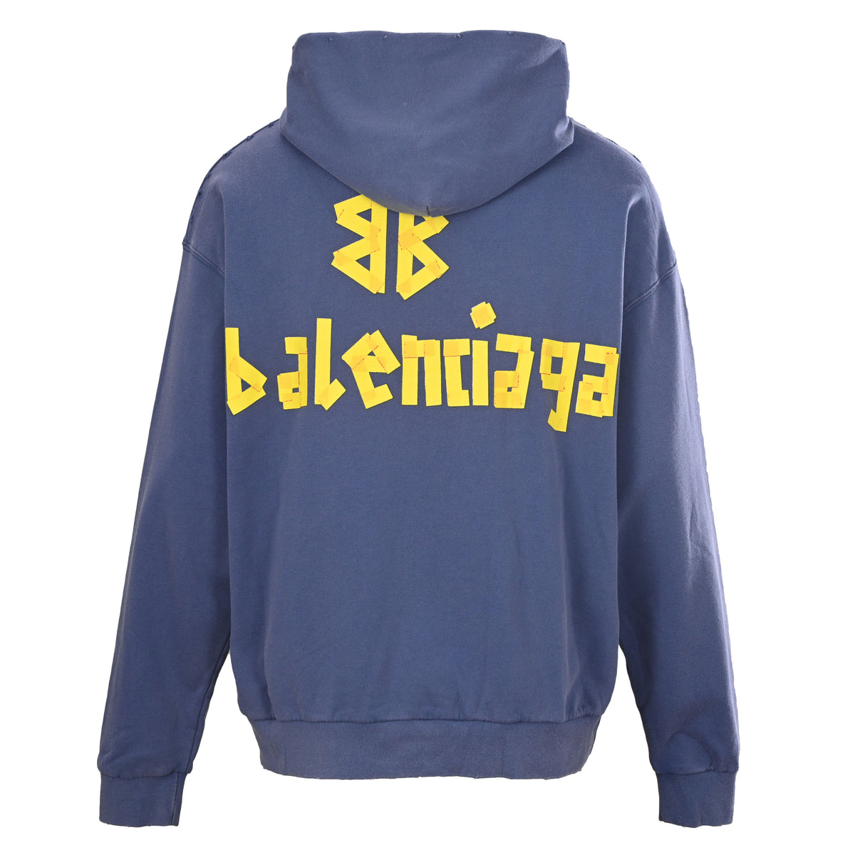 Balenciaga BLCG Washed Vintage-Effect Tape Graphic Hoodie