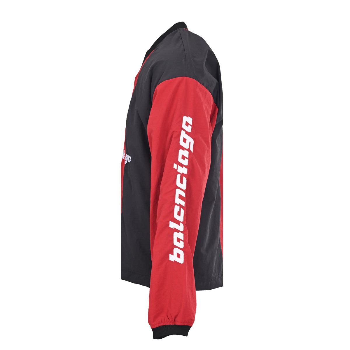 BALENCIAGA BLCG Nylon Long Sleeve T-Shirt with Black and Red Logo Detailing