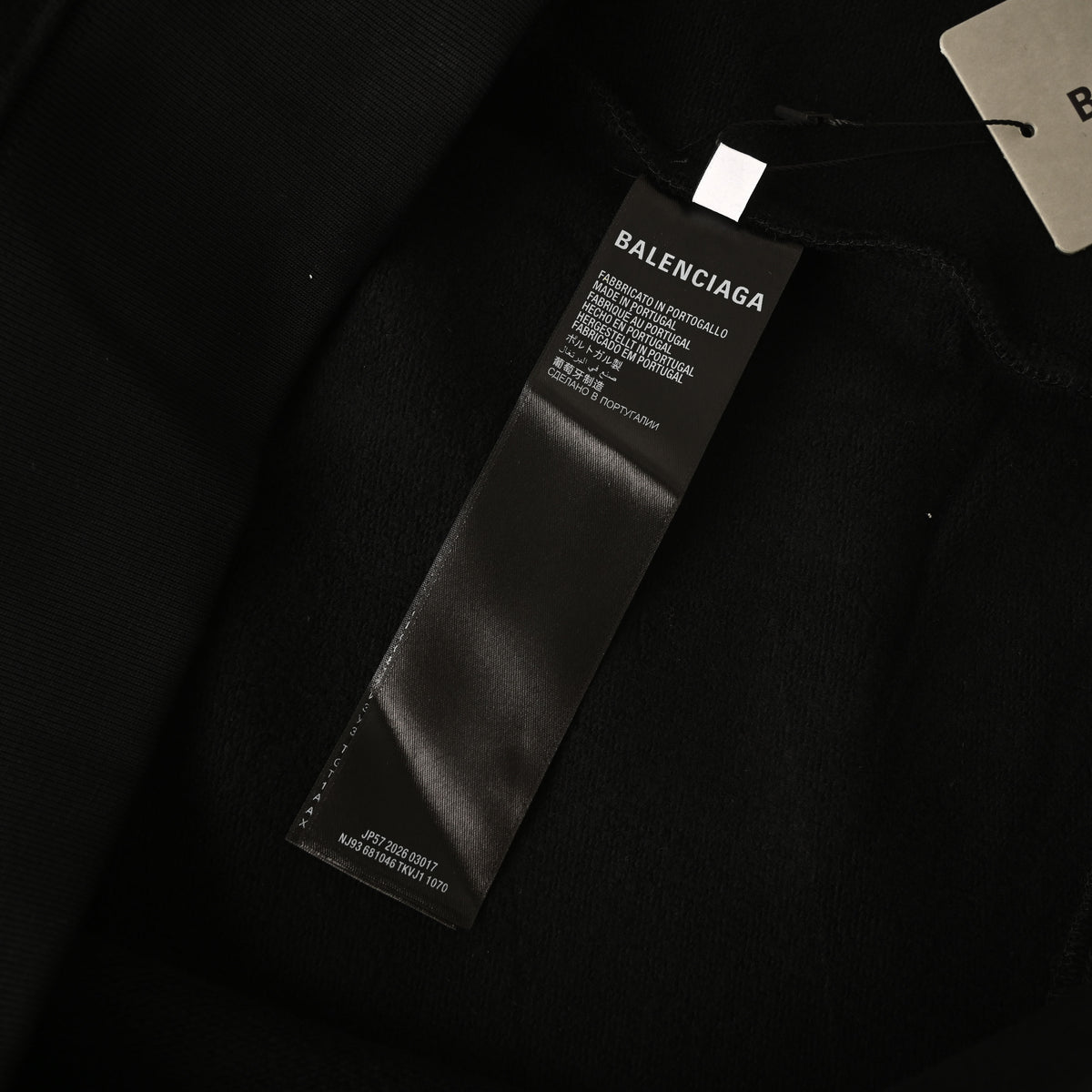 Balenciaga BLCG Graffiti Tape Black Fleece-Lined Hoodie