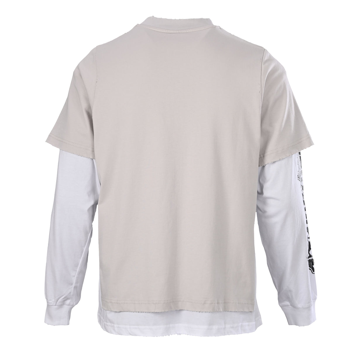 BALENCIAGA Ring Motif Layered-Look Printed Embroidered Long Sleeve T-Shirt