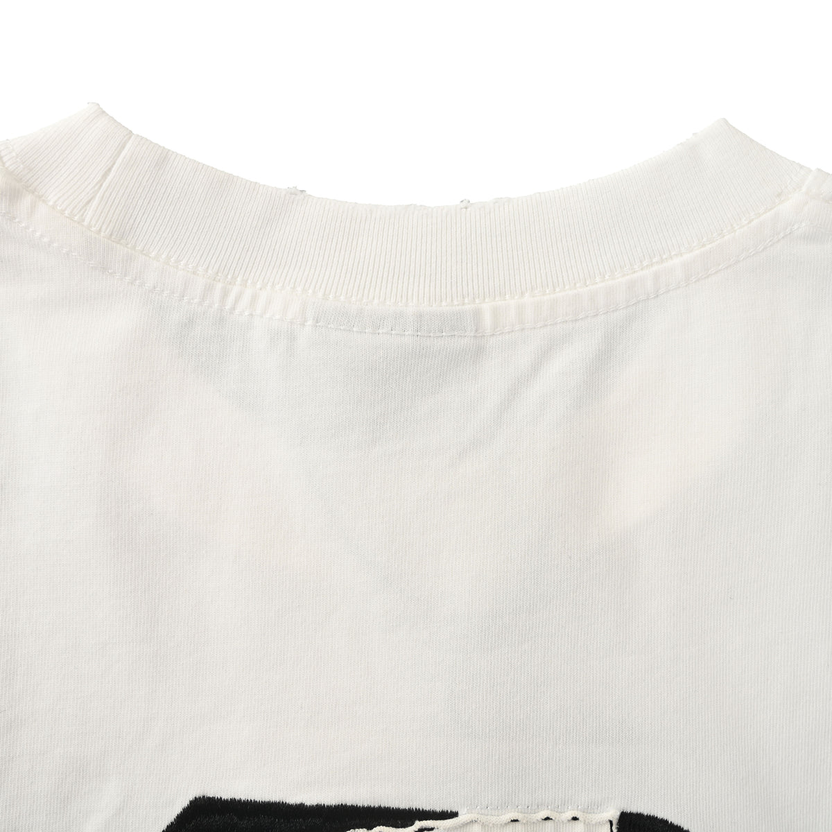 BALENCIAGA Contrast Letter Appliqué Washed Distressed T-Shirt