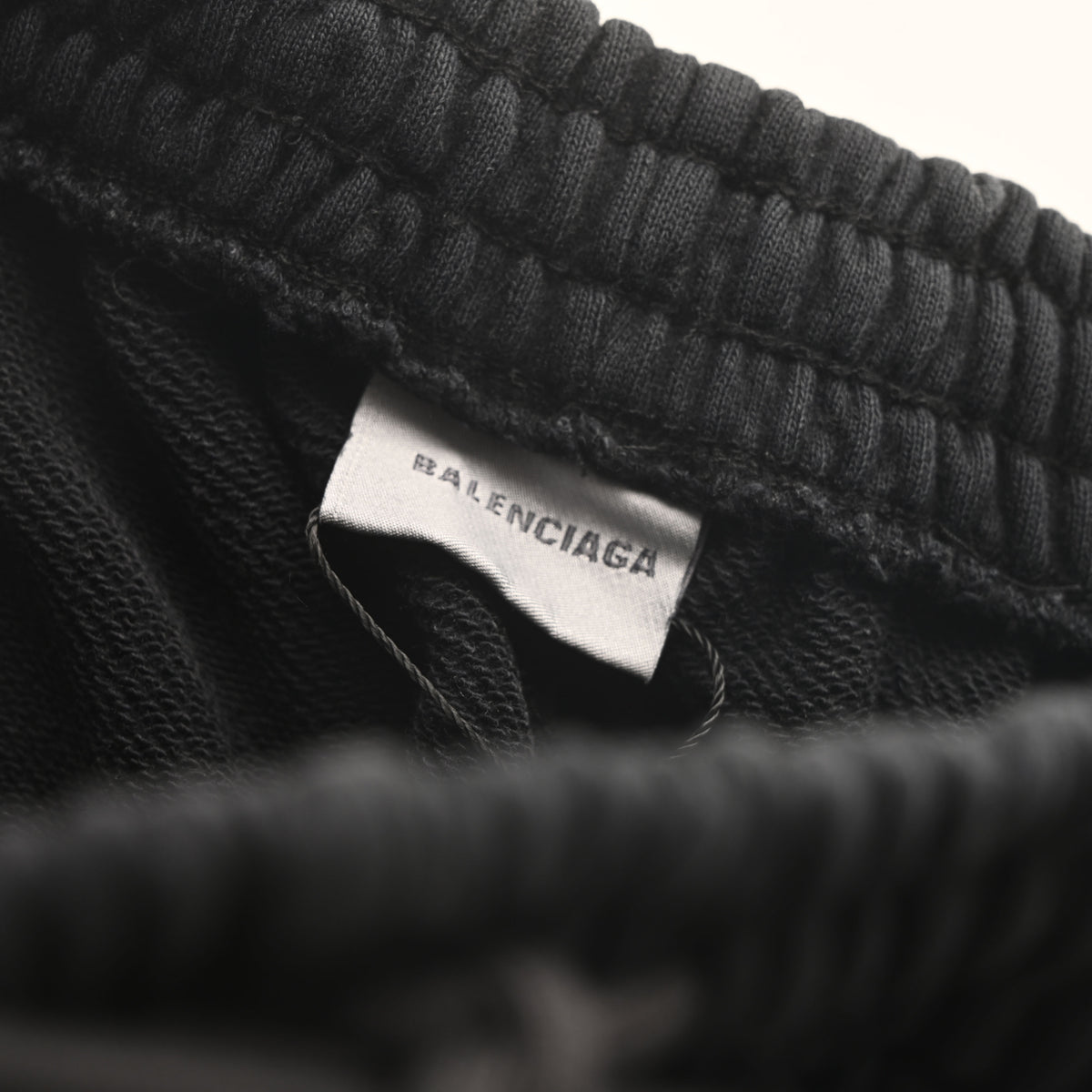 Balenciaga BLCG Washed Black-Blue Embroidered Terry Sweatpants