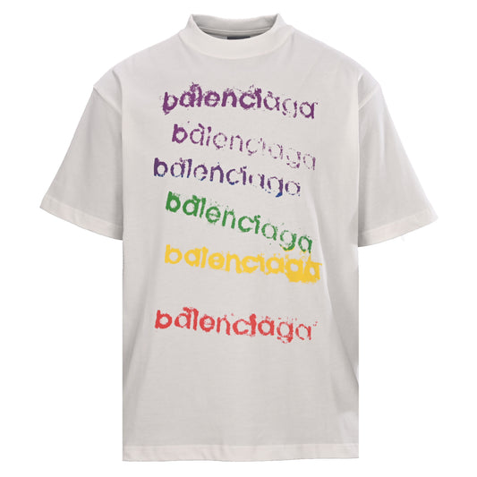 BALENCIAGA Rainbow Gradient Short Sleeve T-Shirt