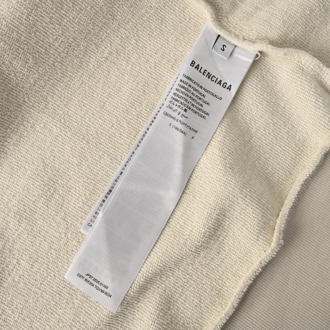 BALENCIAGA Embroidered Lettering Zip-Up Hoodie