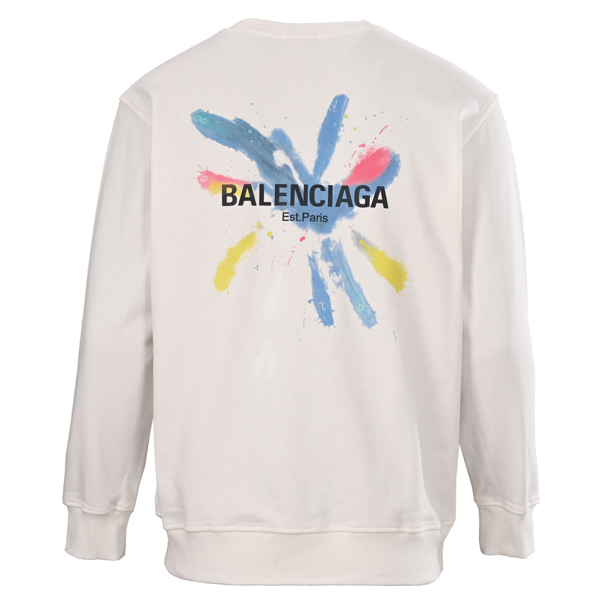 Balenciaga Paint-Splash Logo Oversized Crewneck Sweatshirt