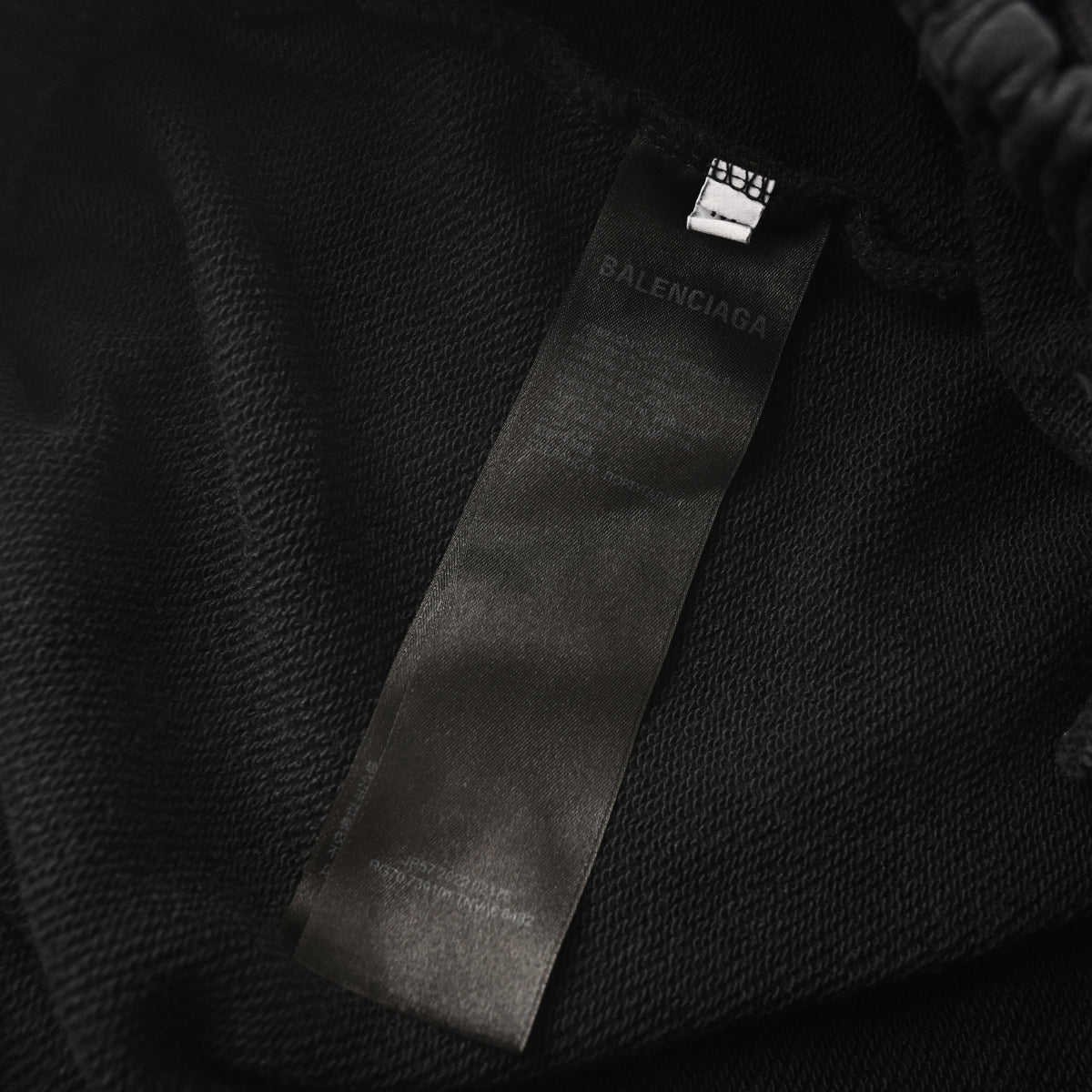 Balenciaga BLCG Washed Black-Blue Embroidered Terry Sweatpants