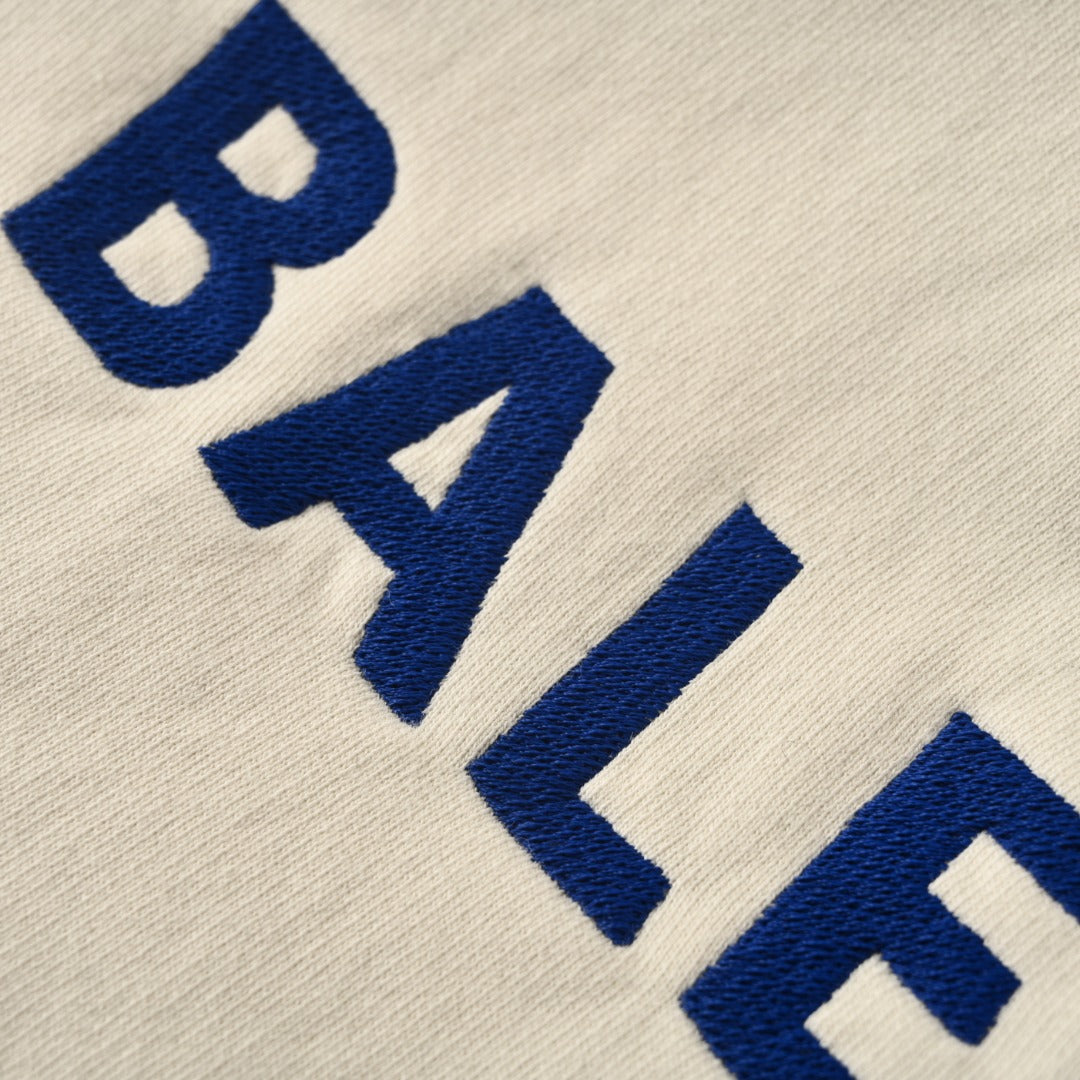 BALENCIAGA Embroidered Lettering Zip-Up Hoodie
