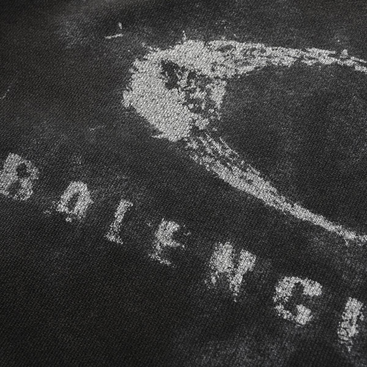 Balenciaga BLCG Washed Black Blur Ring Heavyweight Hoodie