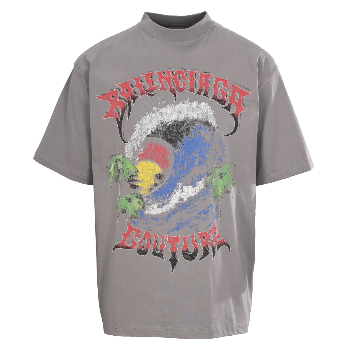 BALENCIAGA BLCG Hawaiian Palm Tree Short Sleeve T-Shirt