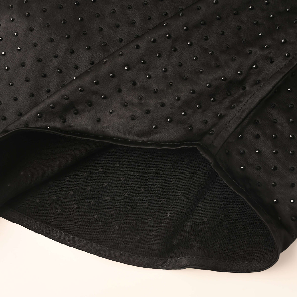 BALENCIAGA All-Over Rhinestone Acetate Satin Long Sleeve Shirt