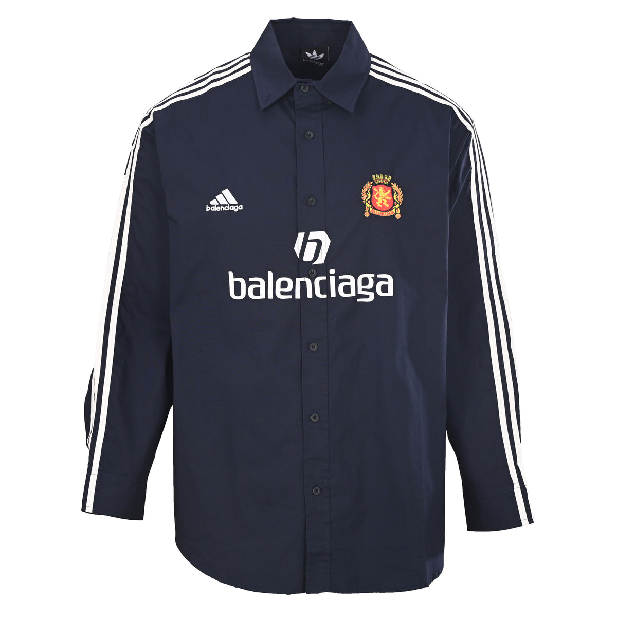 BALENCIAGA Manchester United Embroidered Tape Detail Long Sleeve Shirt