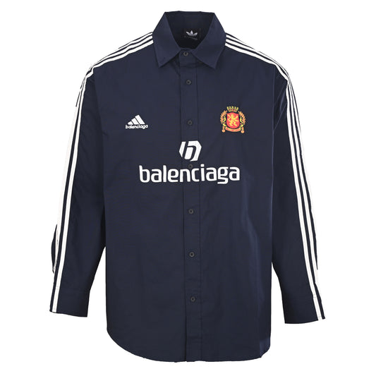 BALENCIAGA Manchester United Embroidered Tape Detail Long Sleeve Shirt