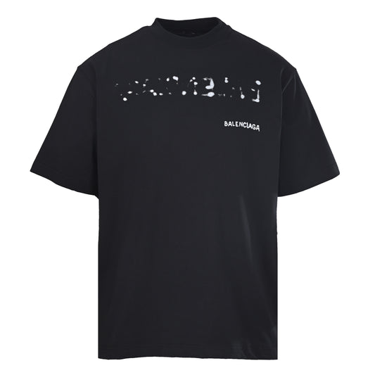 BALENCIAGA BLCG Blurred Graphic Drop Shoulder T-Shirt