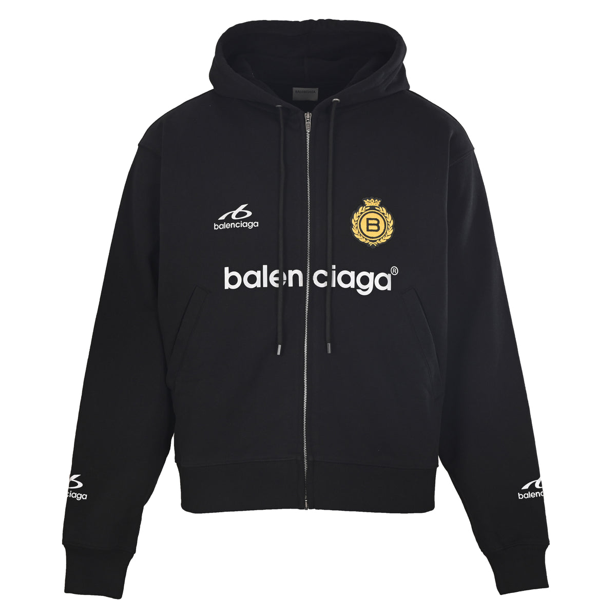 BALENCIAGA Soccer 6B Reflective Print Hooded Zip-Up Jacket
