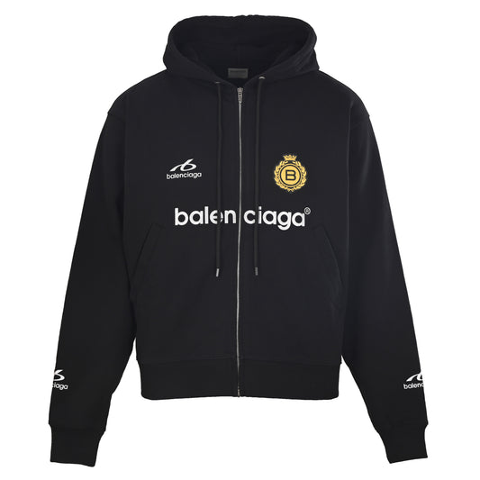 BALENCIAGA Soccer 6B Reflective Print Hooded Zip-Up Jacket