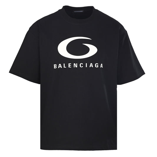 BALENCIAGA Ring Motif Silicone Logo Short Sleeve T-Shirt