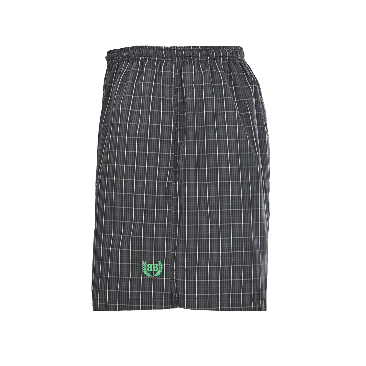 BALENCIAGA Plaid Beach Shorts with Wheat Embroidery
