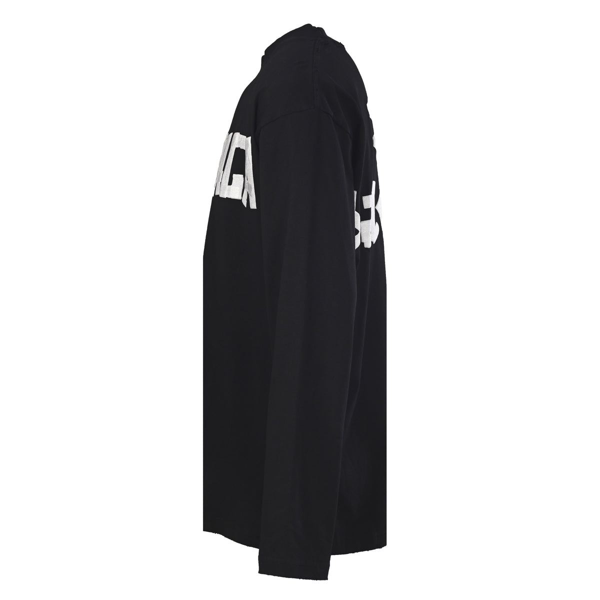 Balenciaga Tape-Style Logo Washed Long Sleeve T-Shirt