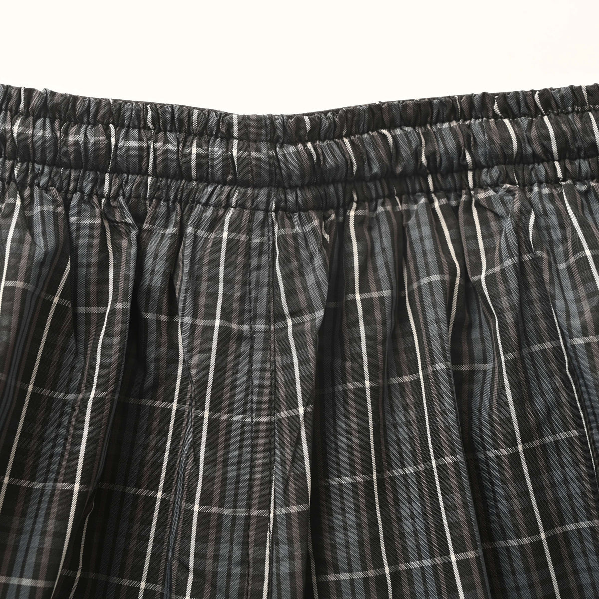 BALENCIAGA Plaid Beach Shorts with Wheat Embroidery