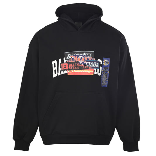 BALENCIAGA Bumper Stickers Layered Logo Hoodie