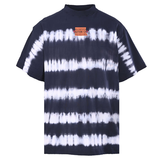 BALENCIAGA Tie-Dye Tape Motif Short Sleeve T-Shirt