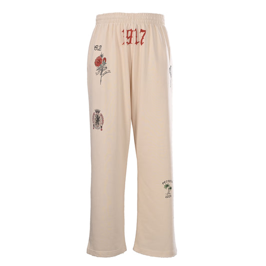 Balenciaga BLCG Tattoo Graphic Distressed Fleece Sweatpants