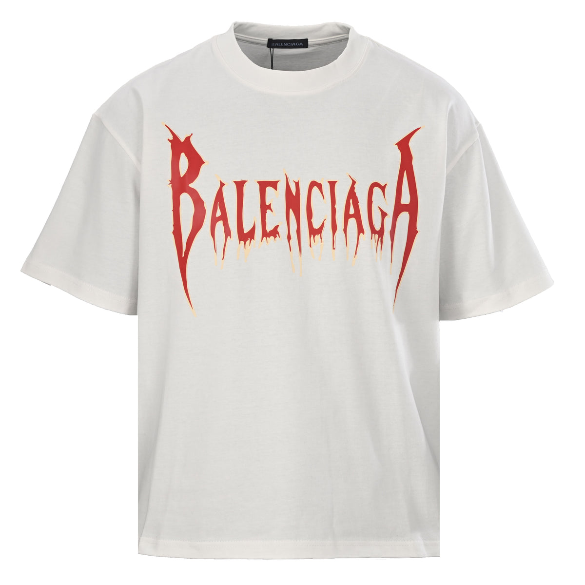 BALENCIAGA Flame Lettering Print Short Sleeve T-Shirt