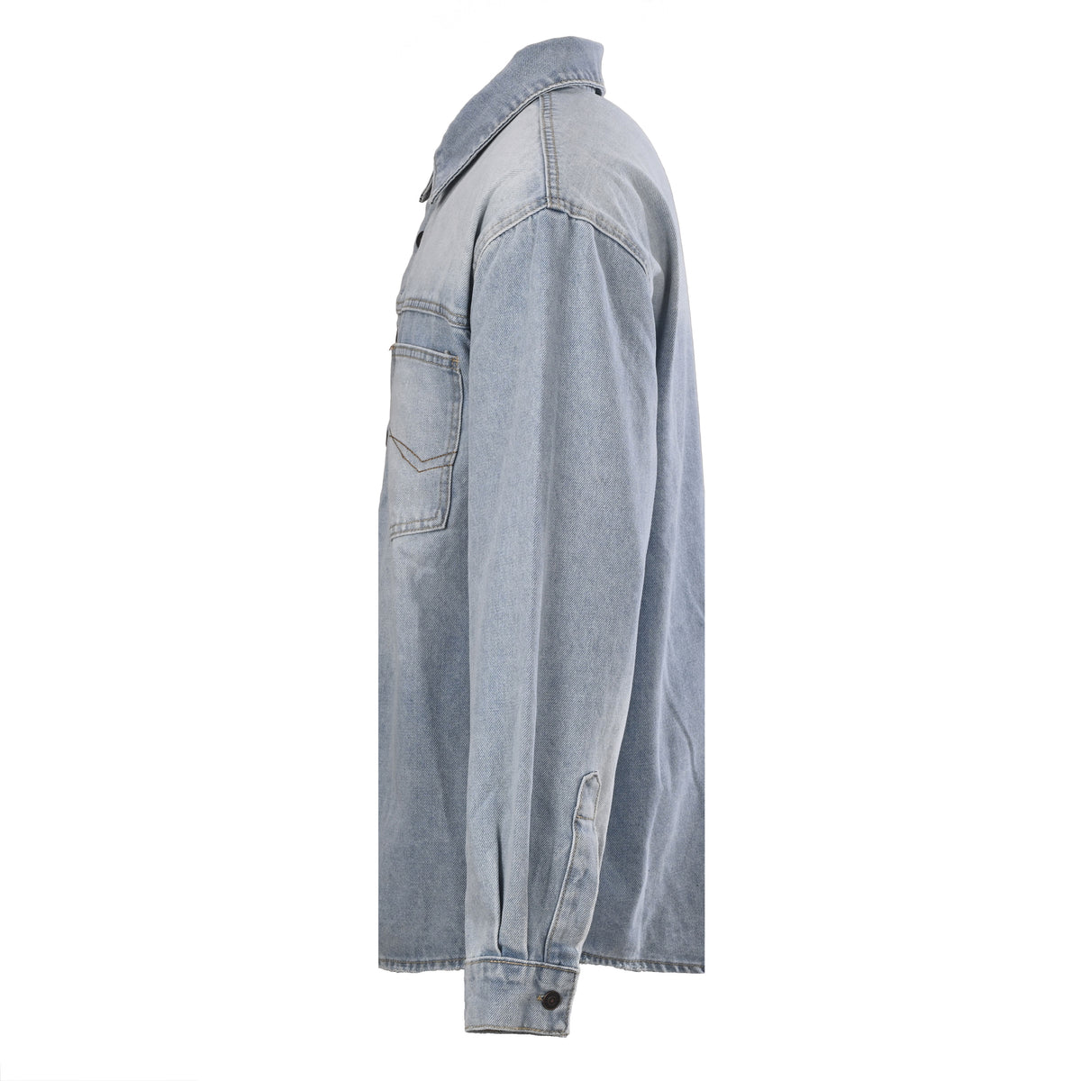 BALENCIAGA Light Blue Washed Denim Long Sleeve Shirt