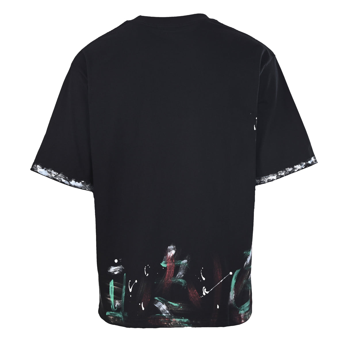 BALENCIAGA Ring Embroidered Graffiti Paint-Splatter Crew Neck T-Shirt