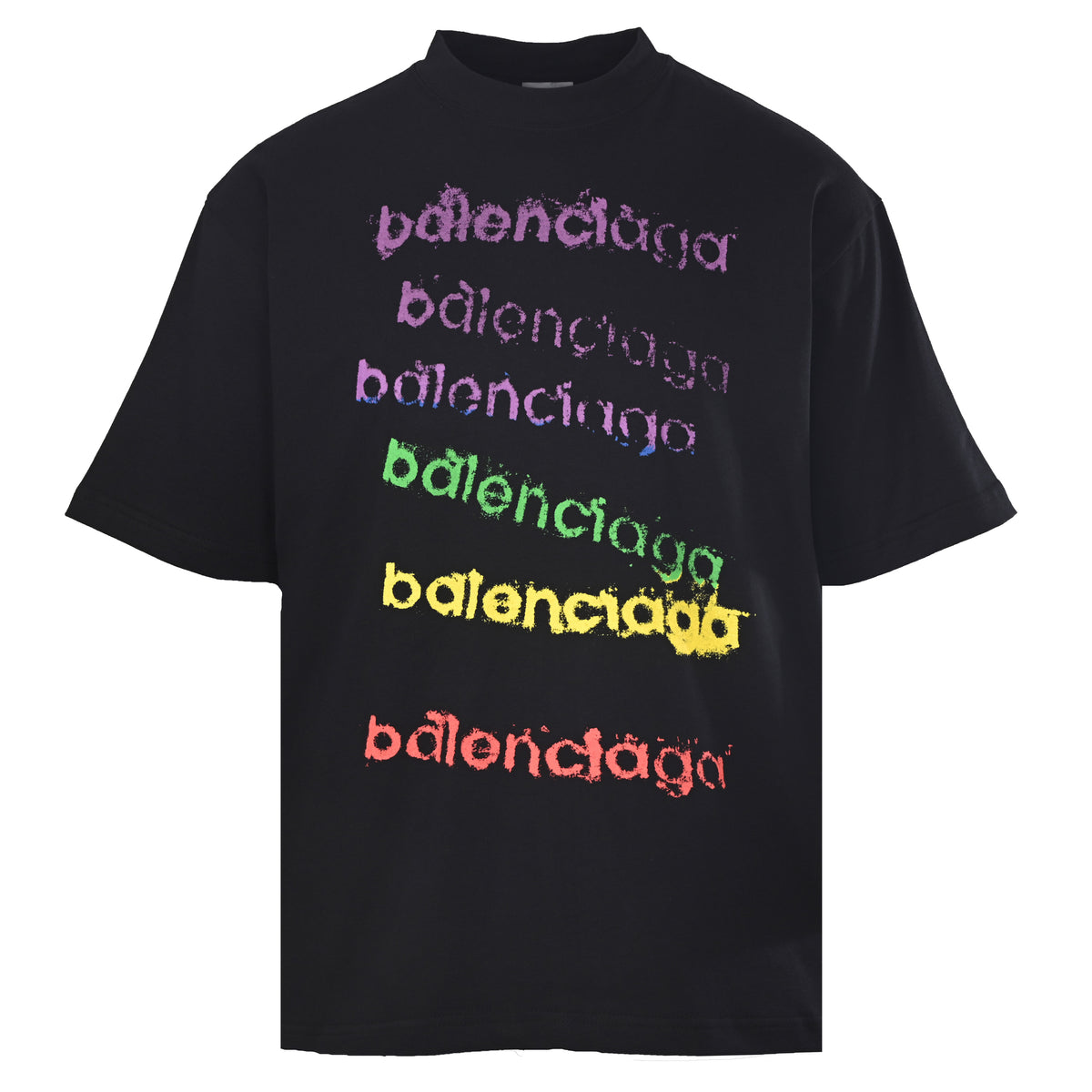 BALENCIAGA Rainbow Gradient Short Sleeve T-Shirt
