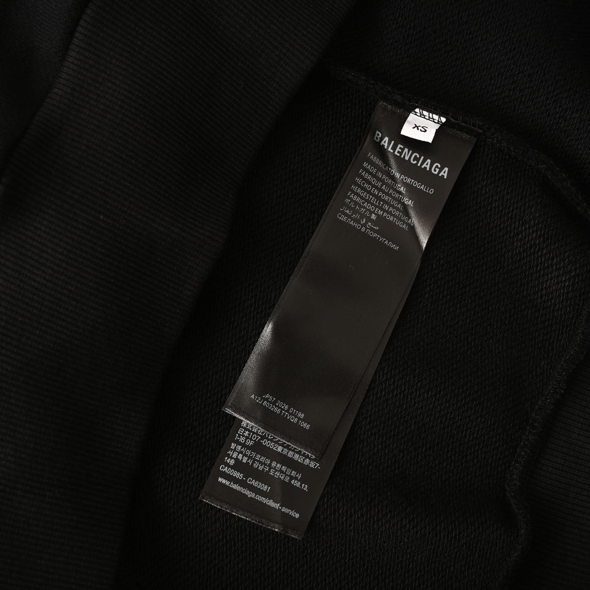BALENCIAGA Layered Tape Design Hoodie