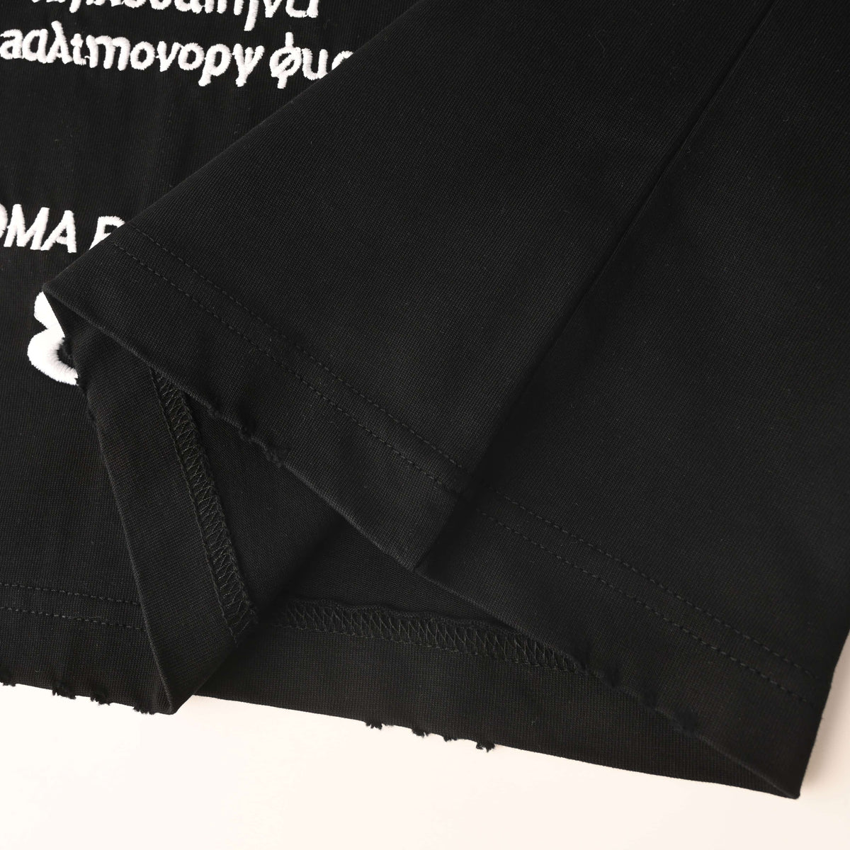 BALENCIAGA Roman Series Embroidered Distressed Crew Neck T-Shirt